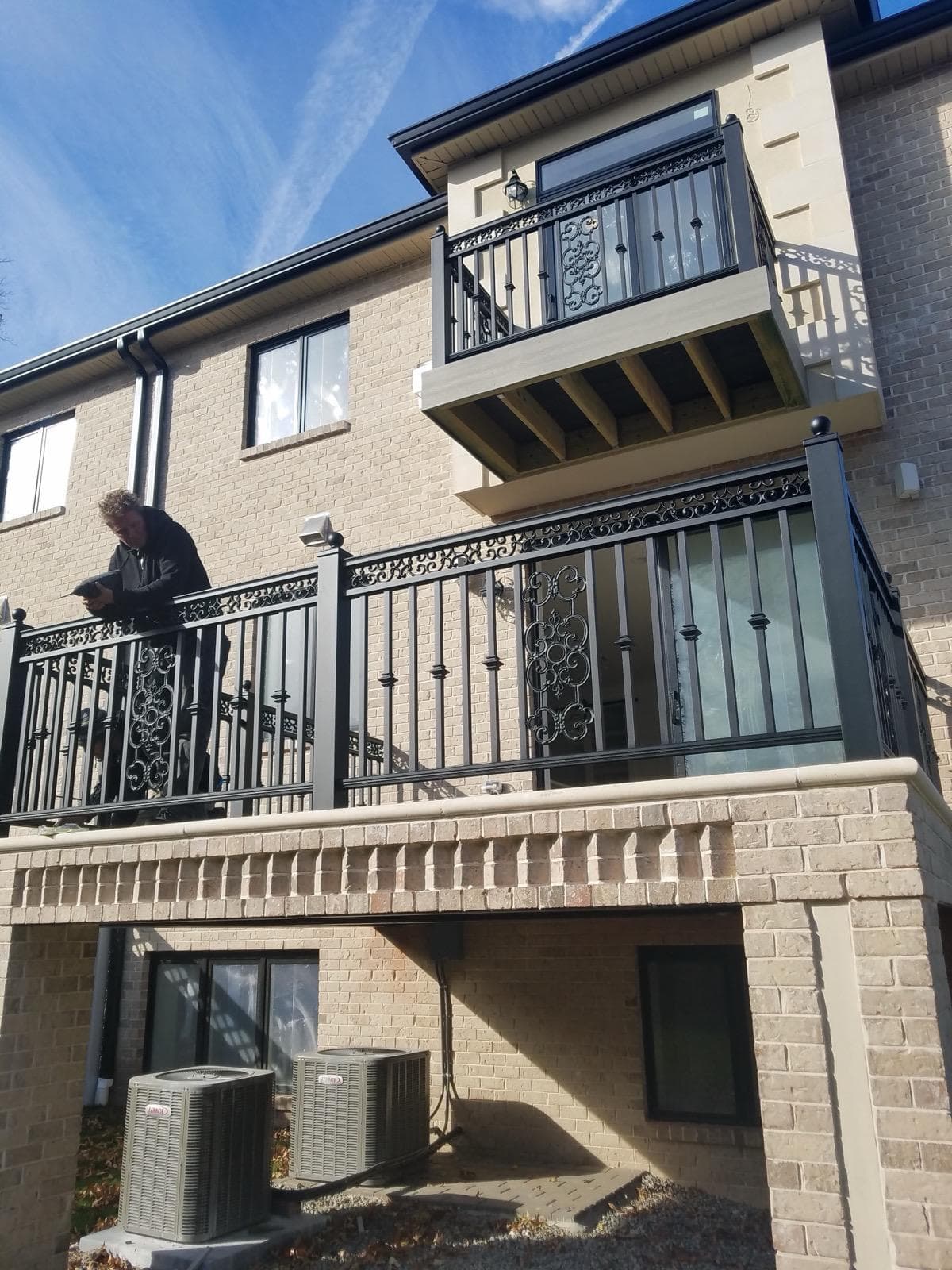 Custom Decorative Aluminum Railings Installed on Steps and Balconies