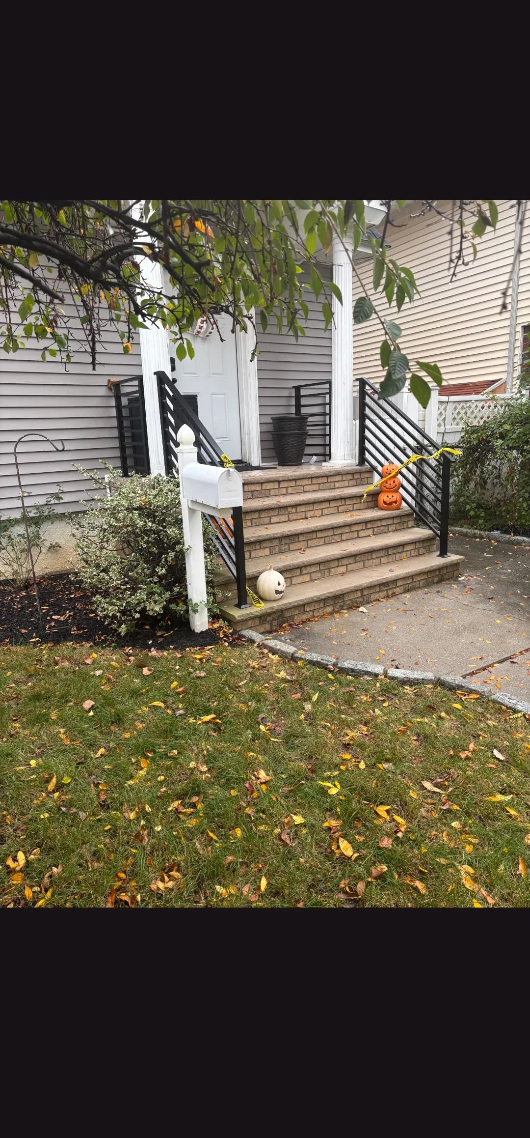 Gallery photos for Black Powder-Coated Aluminum Front Step Railings That Actually Look Good: Image #1