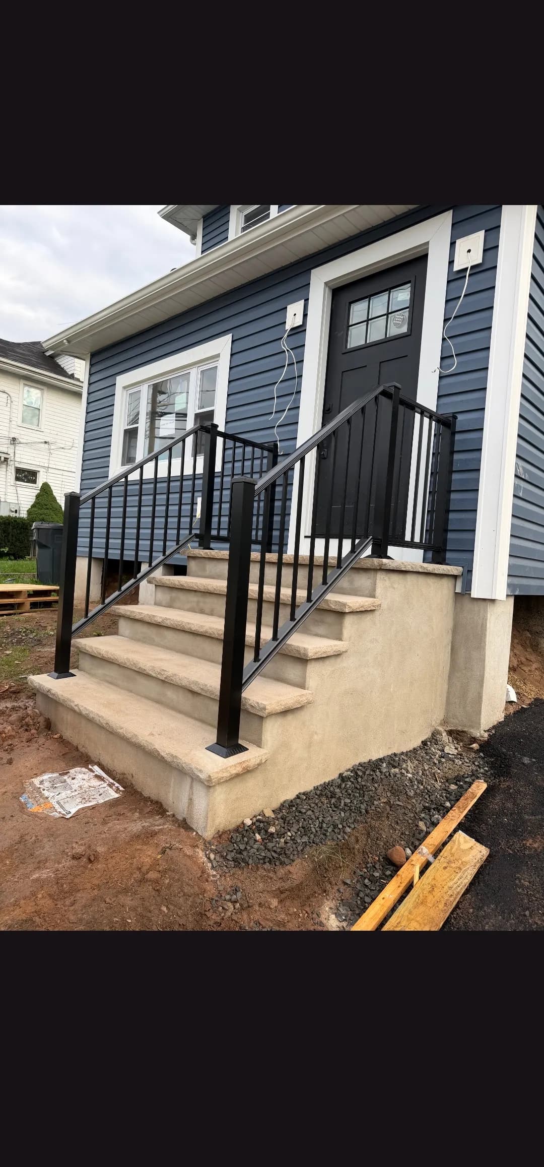 Project Custom Black Aluminum Railing Installation in Bergenfield NJ image