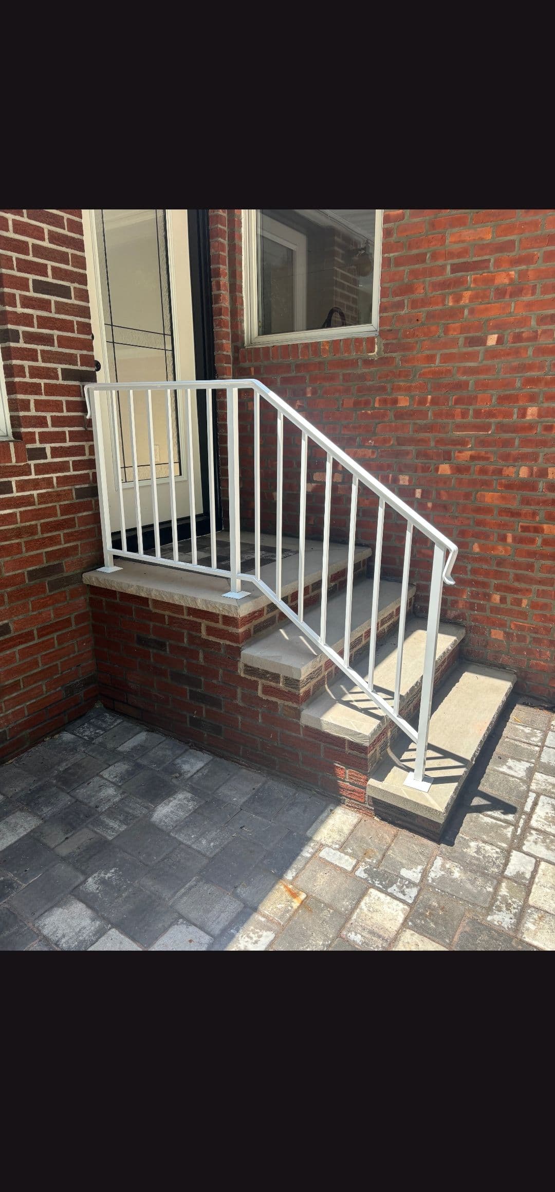 Gallery photos for White Steel Railing Installation on Front Steps in Englewood Cliffs NJ: Image #1