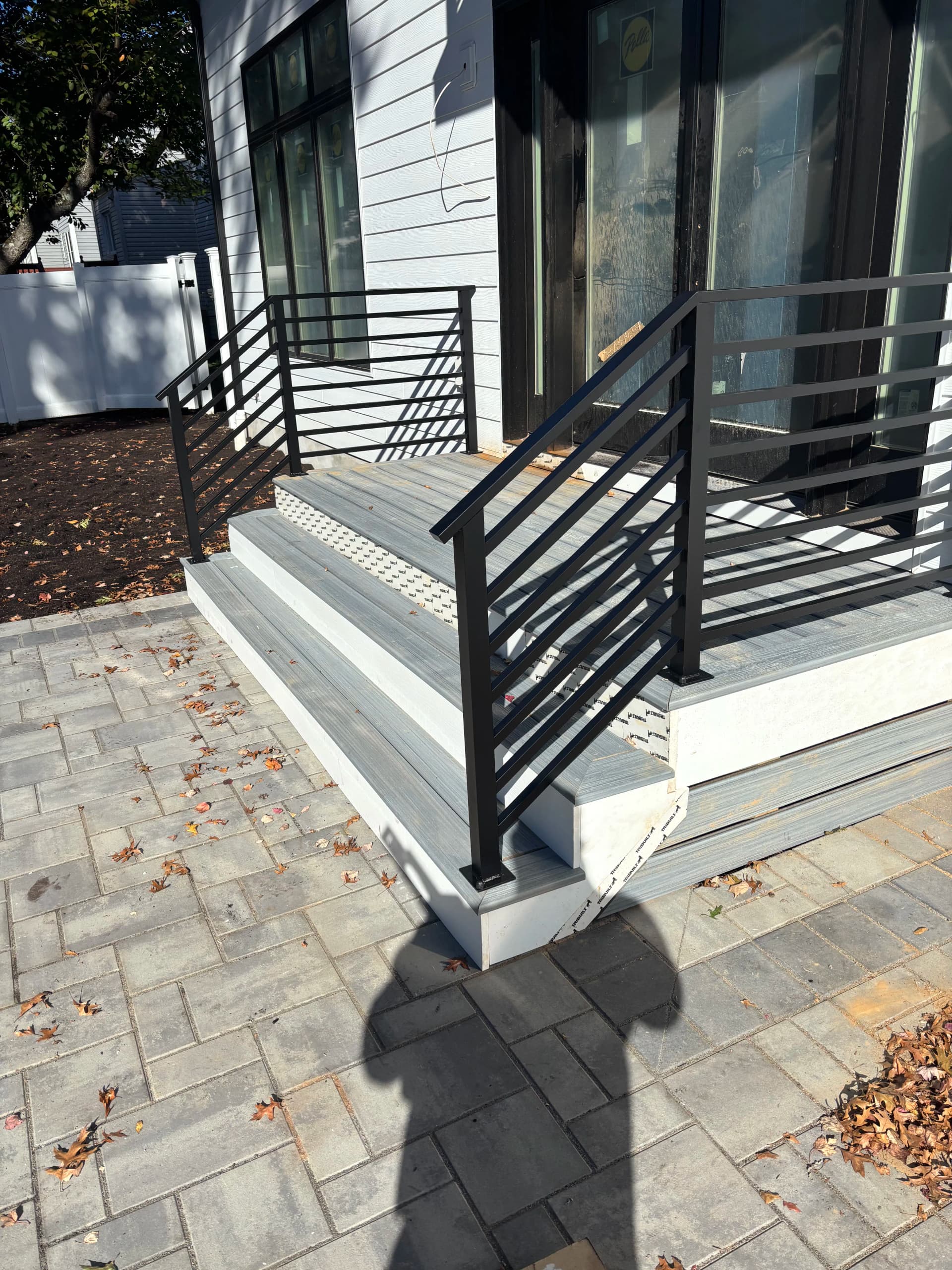 Black Powder Coated Aluminum Railings for Back Steps and Rear Balcony image