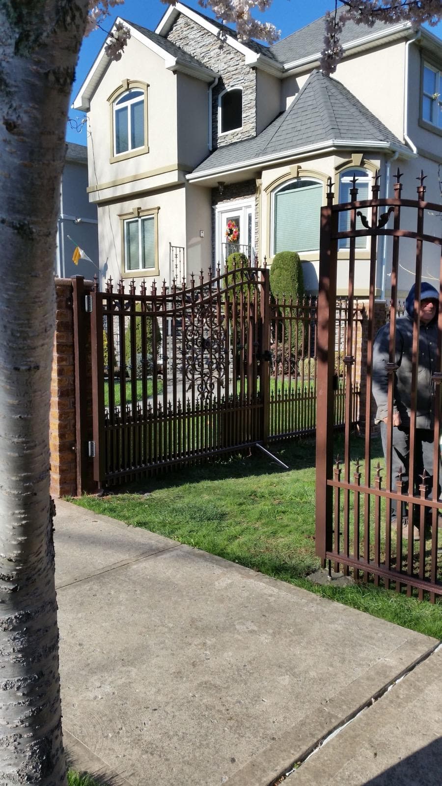 Ornamental Aluminum Fence Install with Custom Gate Work