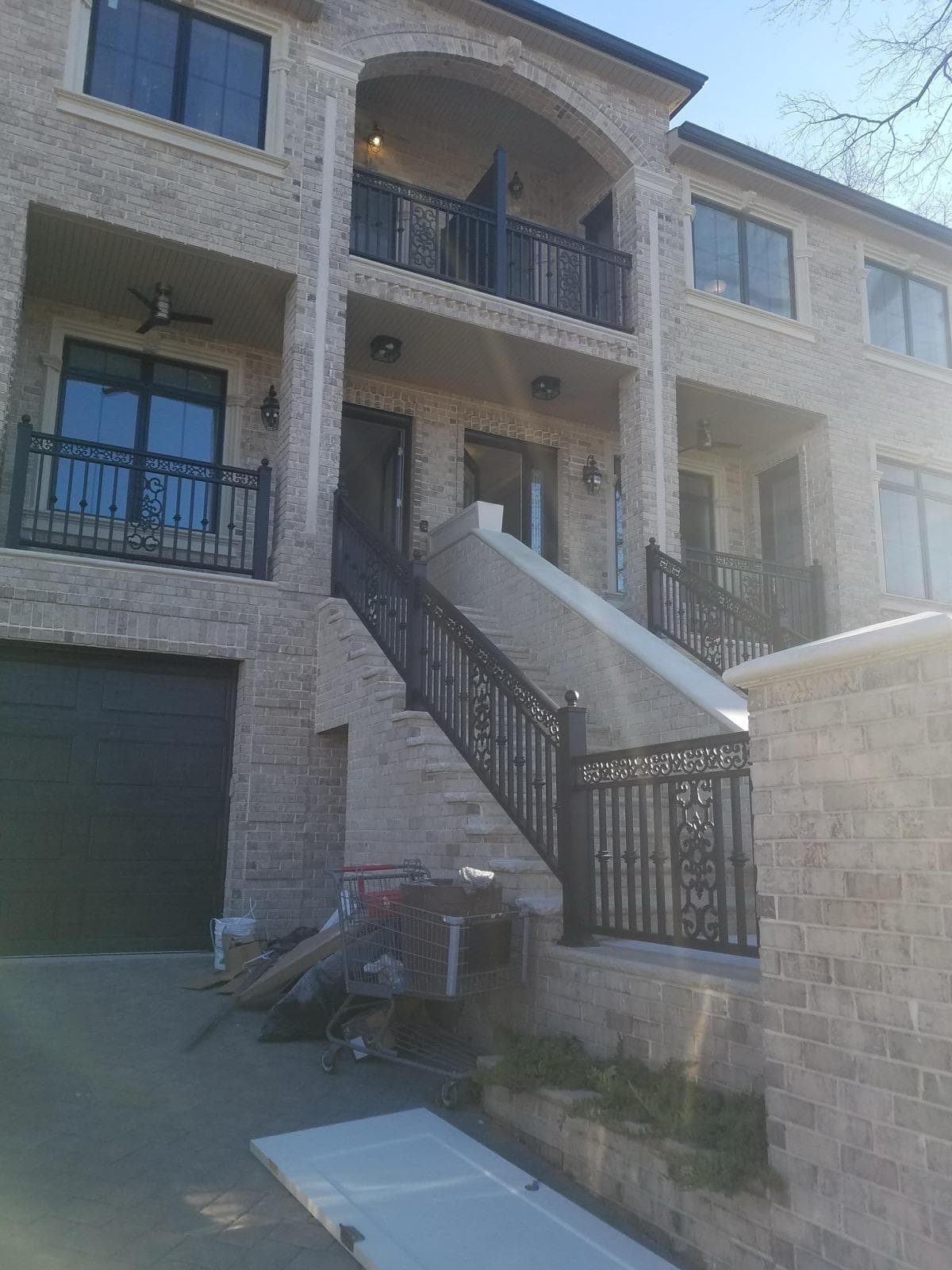 Custom Decorative Aluminum Railings Installed on Steps and Balconies