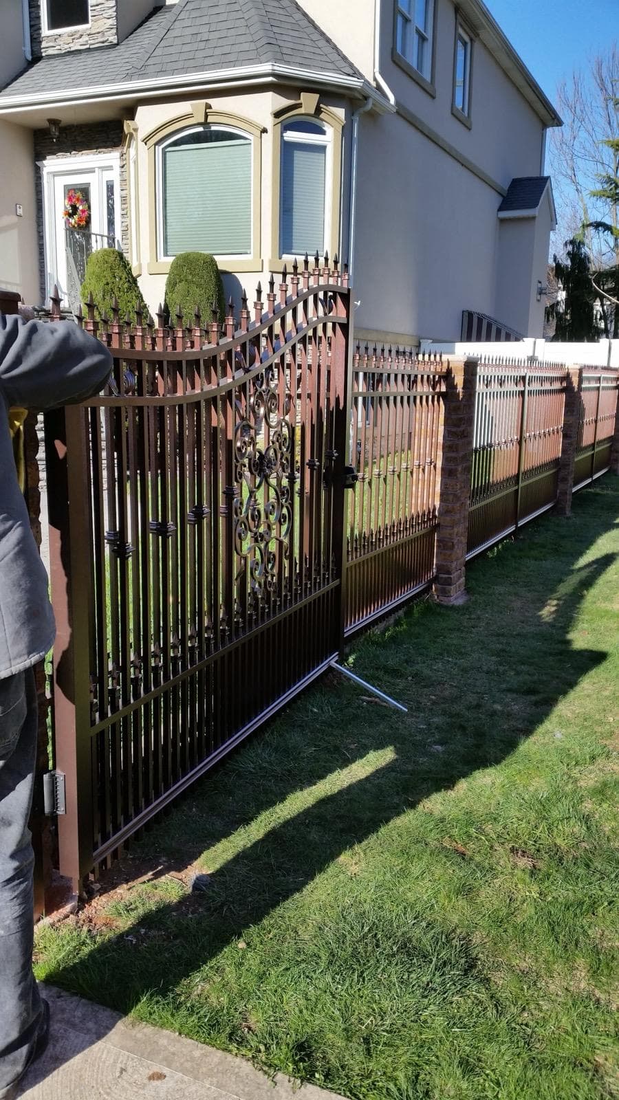 Ornamental Aluminum Fence Install with Custom Gate Work