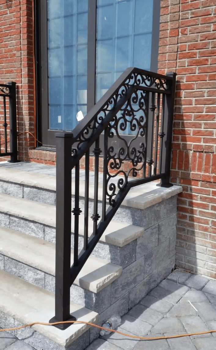 Custom Scrollwork Aluminum Railing Installation in Hillsdale NJ image