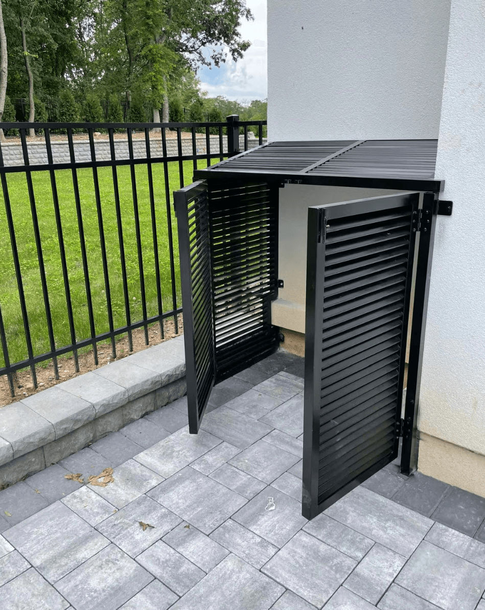 Custom Aluminum Louvered Enclosure and Fence Installation in Ridgewood NJ image