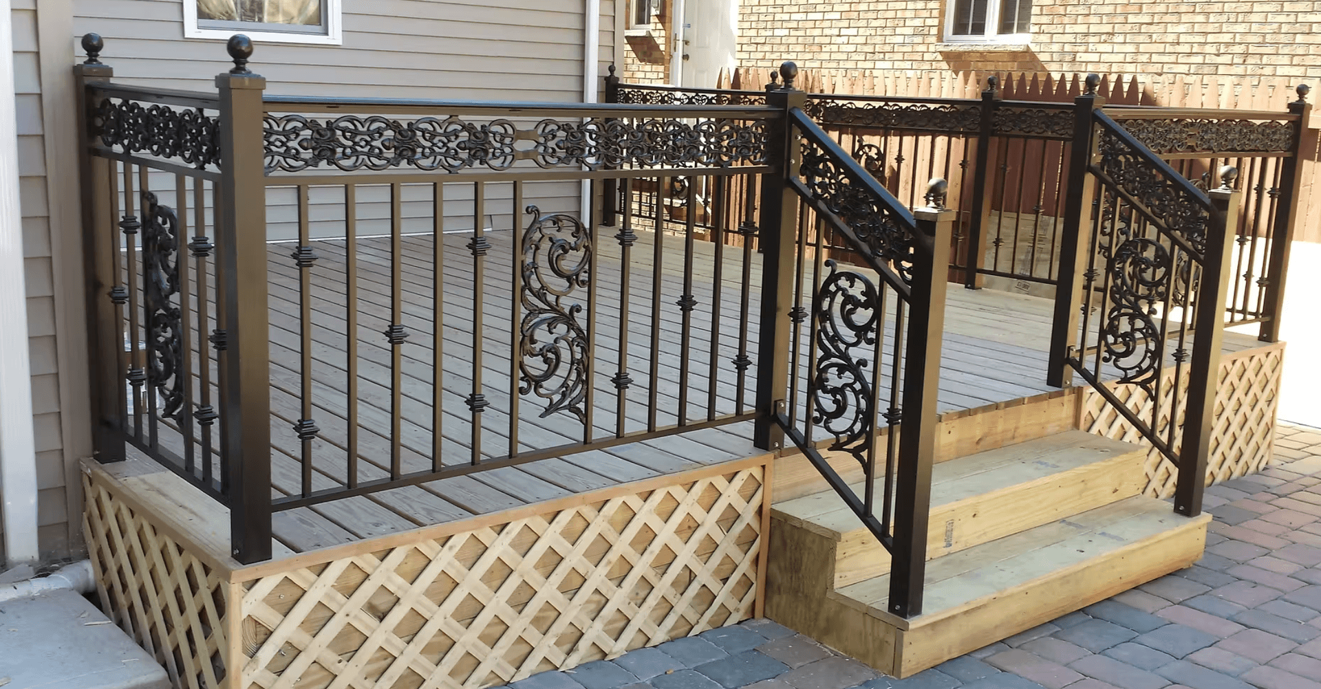 Decorative Aluminum Deck Railing Installation in Ho-Ho-Kus NJ image